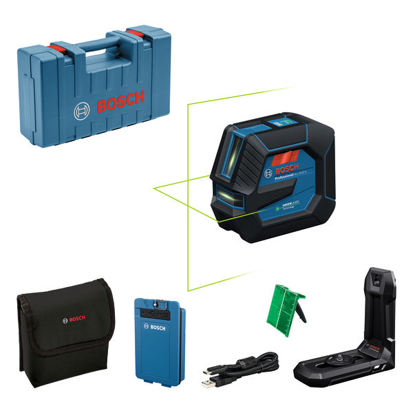 Linienlaser GLL 20-22 G, BA 3.7V 3.0Ah XL + USB-C®-Kabel im Handwerkerkoffer