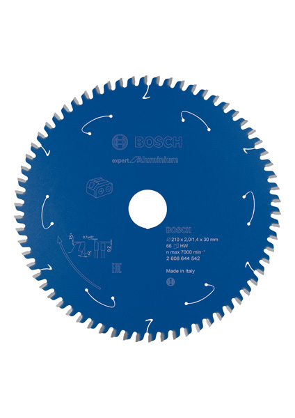 Kreissägeblatt für Akkusägen Expert for Aluminium, 210 x 2/1,4 x 30, 66 Zähne