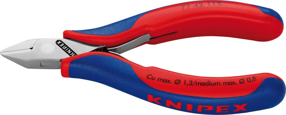 Seitenschneider Elektronik Spitzkopf ohneFase 115mm KNIPEX