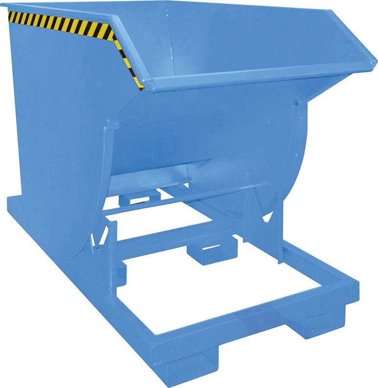 Kippbehälter BKM 1000 l B1060xT1760xH1270 mm RAL5012 Tragkraft 3000kg mit Abrollsystem Kippbehälter BKM 1000 l B1060xT1760xH1270 mm RAL5012 Tragkraft 3000kg mit Abrollsystem