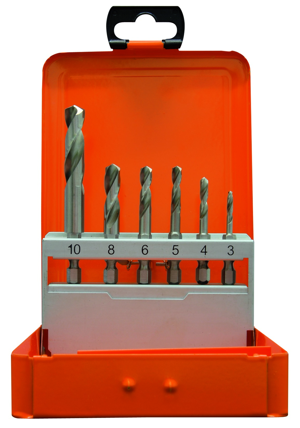 Bohrerkassette HSS-G 6tlg 3-10 mm 1/4" 6-kant Schaft
