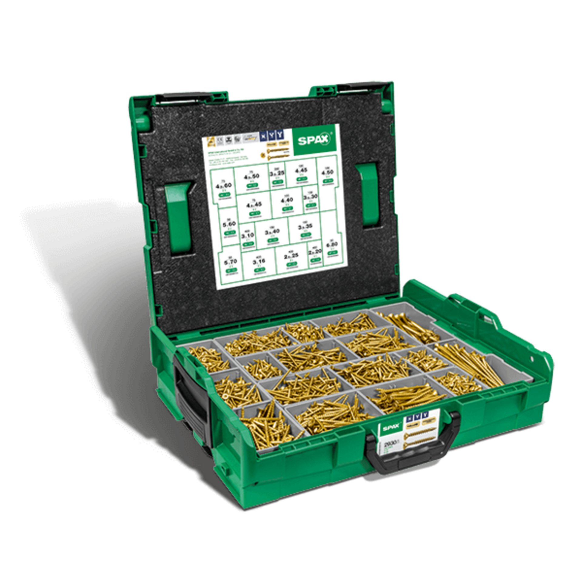 Main picture SPAX Montagekoffer L-BOXX, 1 Stück, Schraubenset mit 17 Abmessungen, Senkkopf, Kreuzschlitz Z, 4CUT, YELLOX - 5000009164019