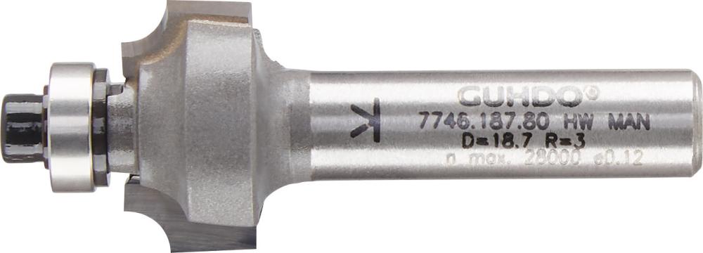 HW-Viertelstabfräser Z2 S8 D18,7 R3 HW-Viertelstabfräser Z2 S8 D18,7 R3