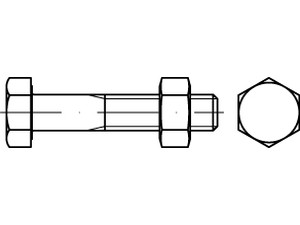 6kt.-schraubengarn. SB ISO 4014 8.8 CE Mu M 10 x 100 galv. verzinkt, SB nach EN 15048 gal Zn S normal