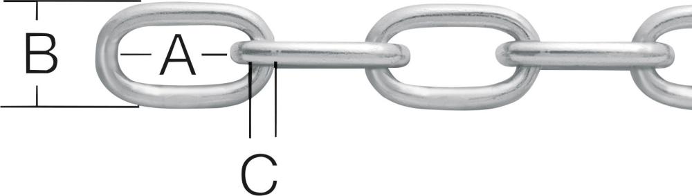 Rundstkette FormA 3mm verz. 30m Rundstkette FormA 3mm verz. 30m