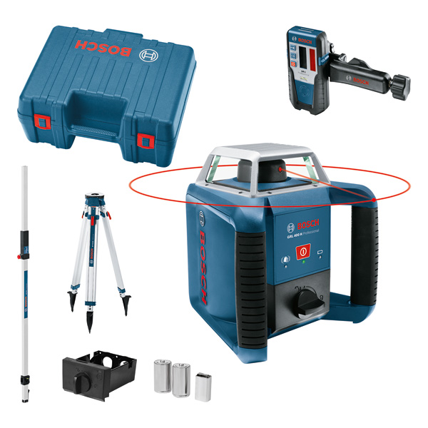 Rotationslaser GRL 400 H, mit LR 1, Baustativ BT 170 HD und Messstab GR 240