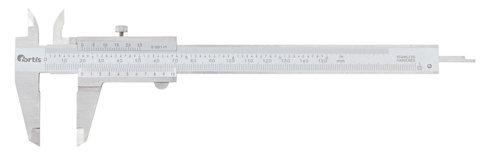 Taschenmessschieber Feststellung oben 150mm 1/50, 1/1000 FORTIS Taschenmessschieber Feststellung oben 150mm 1/50, 1/1000 FORTIS