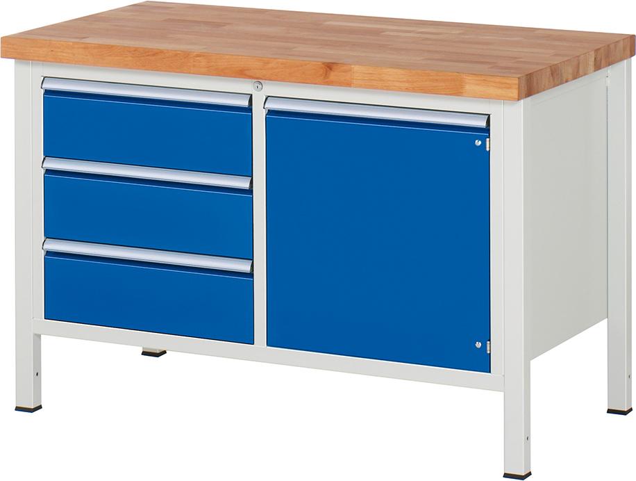 Werkbank B1250xT900 m.3 Sbl. 180/1 FT 540, gr Werkbank B1250xT900 m.3 Sbl. 180/1 FT 540, gr