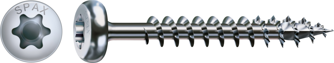 Artikelhauptbild ABC Spax T-STAR plus Schraube blau verz. Halbrundkopf, I-Stern  5,0 x 90 mit 4CUT-Spitze, Vollgewinde