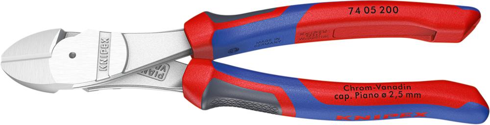 Kraft-Seitenschneider verchromt mit Mehrkomponenten-Griffen 160mm KNIPEX
