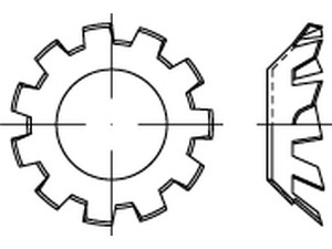 Zahnscheiben DIN 6797 Federstahl V 10,5 galv. verzinkt gal Zn K normal