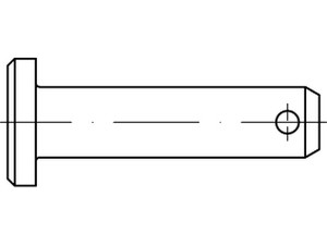 Bolzen DIN 1444 St. B 10 h11 x 25 x 20,5 galv. verzinkt, m. Splintloch gal Zn S normal