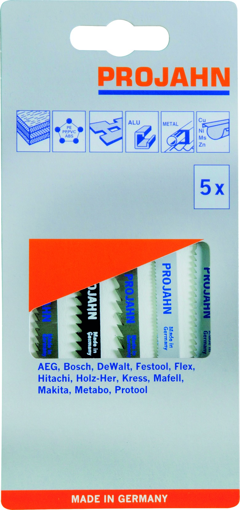 Artikelhauptbild Sortiment Stichsägeblätter 5tlg. Allround Inhalt je 1Stück: 63122, 63101, 63124, 63201, 63202