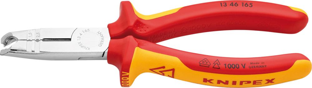 Abmantelungszange VDE mit2-Komponenten-Griffen 165mm qmm KNIPEX