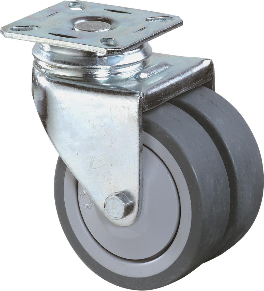 Doppellenkrolle 50mm B100Platte,Gummirad,KL B100.A85.050 BS ROLLEN Doppellenkrolle 50mm B100Platte,Gummirad,KL B100.A85.050 BS ROLLEN