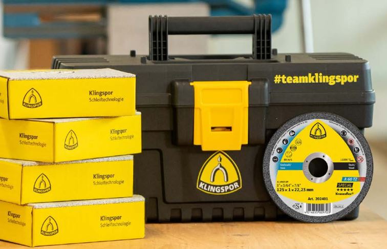 Werkzeugbox gefüllt mit 100 Stück Inox-Trennscheiben A60EX 125 x 1 mm