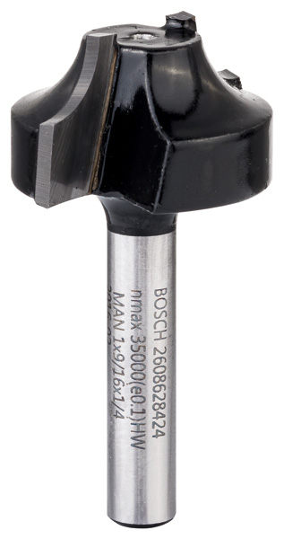 Kantenform-Ovolo-Fräser, 1/4", R1 6,3 mm, D 25,4 mm, L 14 mm, G 46 mm