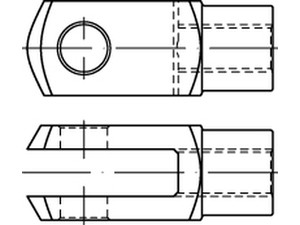 Gabelgelenke DIN 71752 Stahl G 10 x 20 galv. verzinkt gal Zn S normal