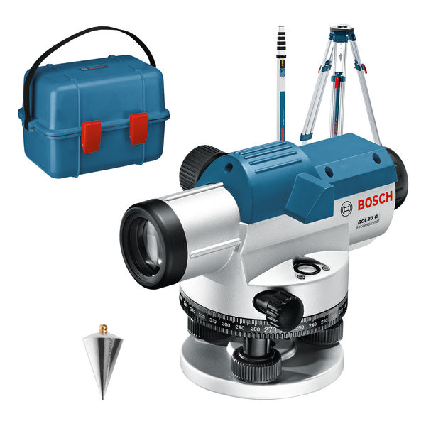 Optisches Nivelliergerät GOL 20 G, mit Baustativ BT160, Messstab GR 500