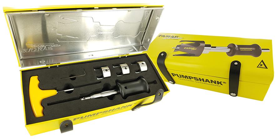 Pumpshank mit 3 Adapter und Vorbohrer Pumpshank mit 3 Adapter und Vorbohrer