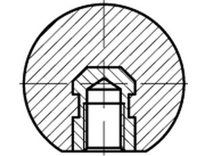 Kugelknöpfe DIN 319 Kunstst. E 16 M 4 schwarz mit Mess. Gewindebu. Kunstst S normal