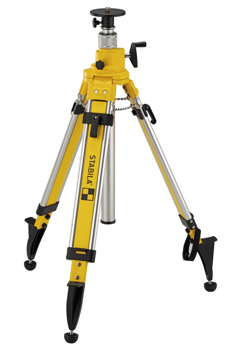 STABILA Kurbelsäulen-Baustativ BST-K-L, für Laser und Nivelliergeräte, Höhe: 98–220 cm, 5/8"-Gewindeschraube STD