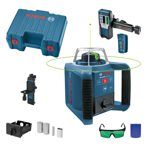 Rotationslaser GRL 300 HVG, 1 x 9 V-Blockbatterie (6LR61) im Handwerkerkoffer