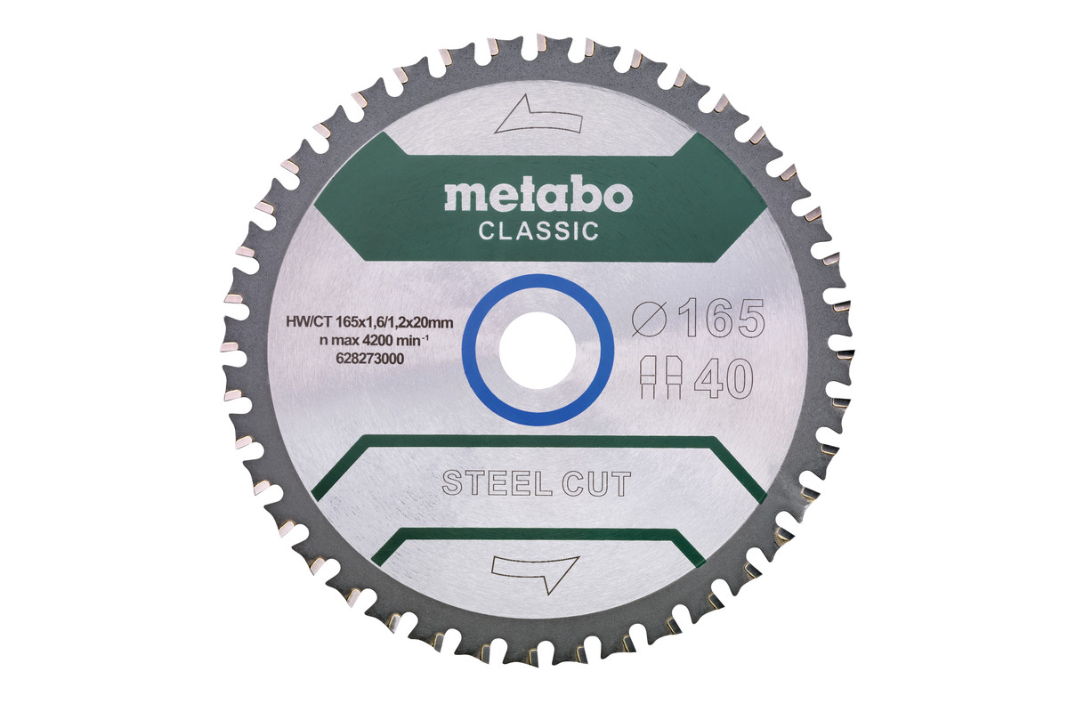Metabo Kreissägeblatt SteelCutClassic 165x20 Z40 FZFA/FZFA 4°