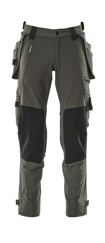Hose mit Hängetaschen, Stretch Hose Größe 76C46, dunkelanthrazit
