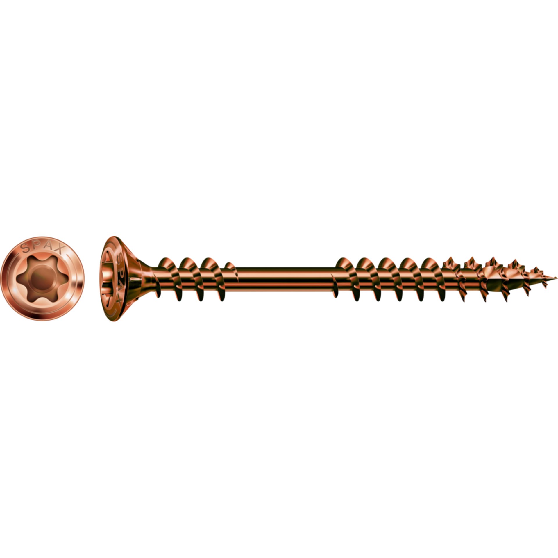 Main picture SPAX Fassadenschraube, 4,5 x 50 mm, 200 Stück, Fixiergewinde, Linsensenkkopf, T-STAR plus T20, 4CUT, Edelstahl rostfrei A2 antik - 25479004505022