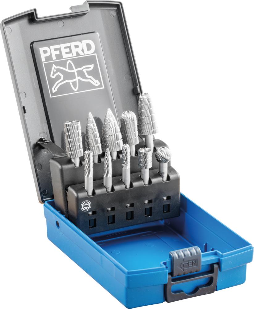 Frässtift-Satz HSS 3 6mm 10-teilig Pferd