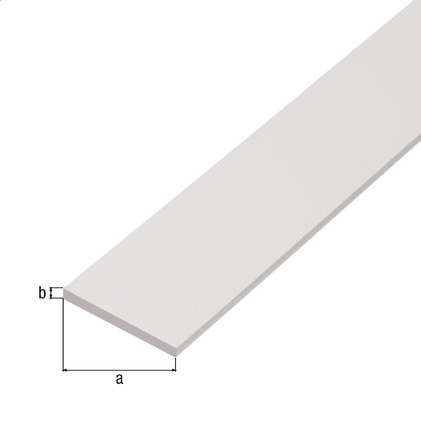 Flachstange, PVC weiß, LxBxS 1000 x 30 x 3 mm