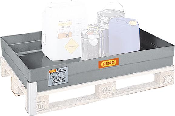 Paletten-Auffangwanne 150l m.ArretierungsnockenCEMO Paletten-Auffangwanne 150l m.ArretierungsnockenCEMO