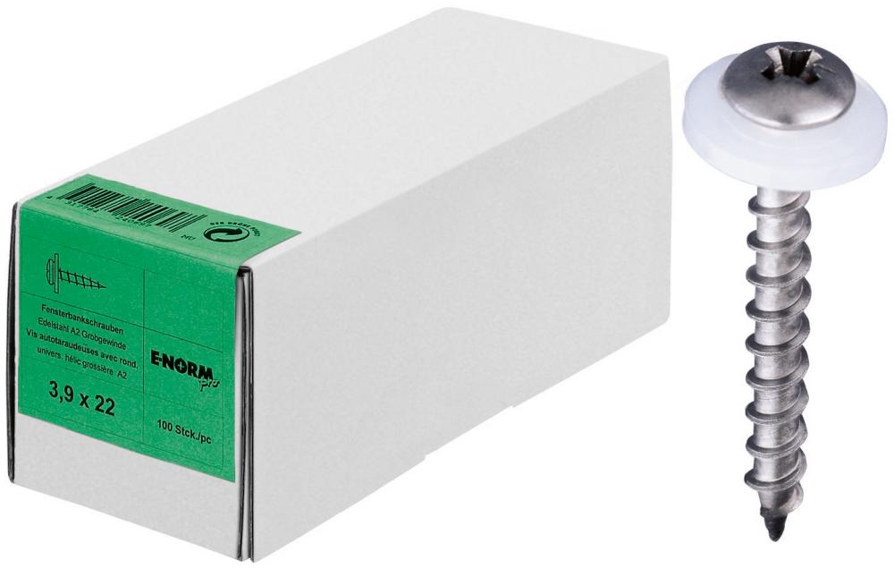 Fensterbankschraube A2 4,0x22 Grobgew. E-NORMpro Fensterbankschraube A2 4,0x22 Grobgew. E-NORMpro