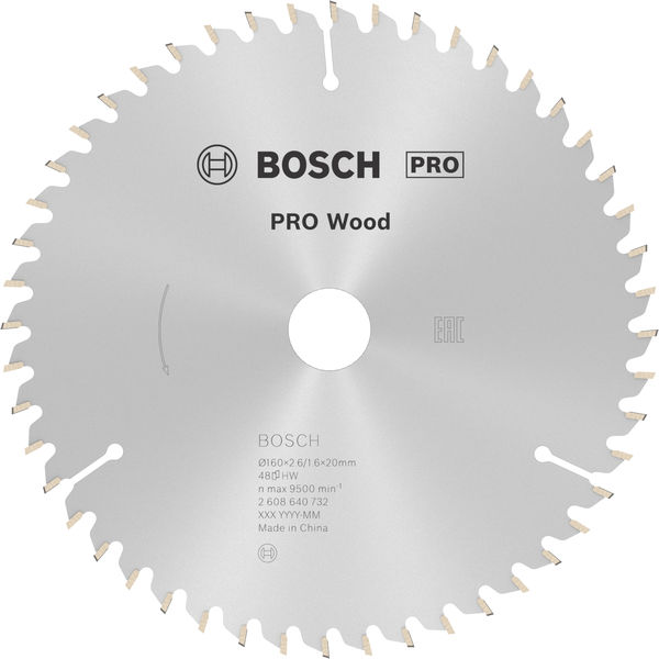 PRO Wood Kreissägeblatt, 160 x 2.6 x 20 mm, T48