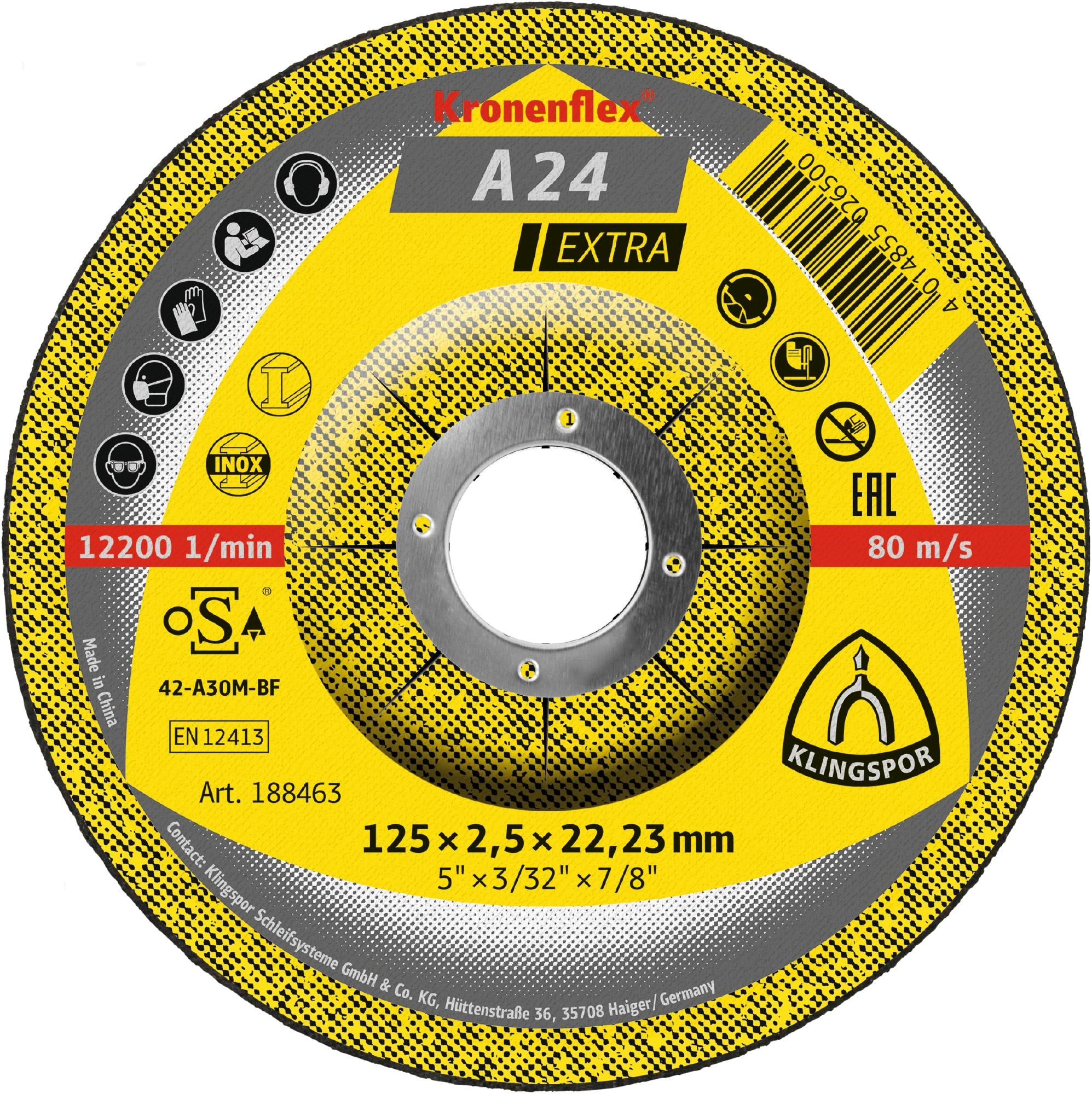 Produkt A 24 EX Trennscheiben, 125 x 2,5 x 22,23 mm gekröpft