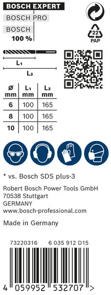 Produktbild EXPERT SDS plus-7X Hammerbohrer-Set, 6/8/10 mm, 3-tlg