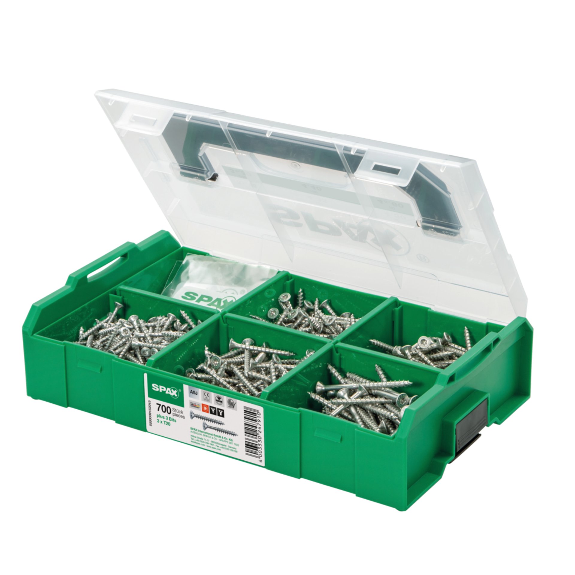 Main picture SPAX Montagekoffer L-BOXX Mini, 1 Stück, Schraubenset mit 6 Abmessungen, Senkkopf, T-STAR plus, 4CUT, WIROX - 5000009162019