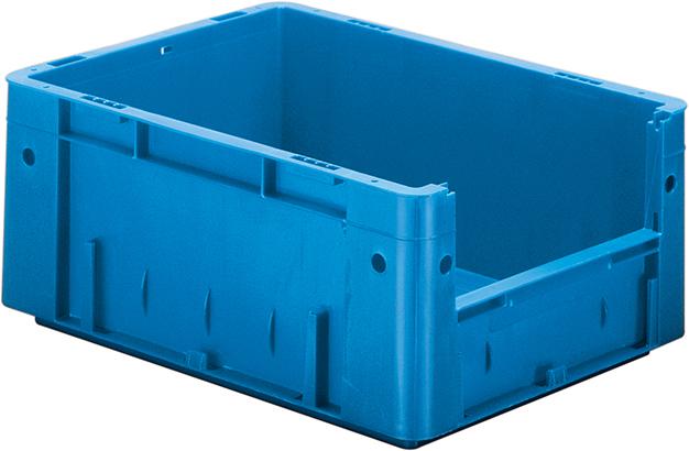 Sichtlagerkasten blau B300xT400xH175 mm Auflast 500kg, VE 4 Stk. ohne Griffloch LA-KA-PE