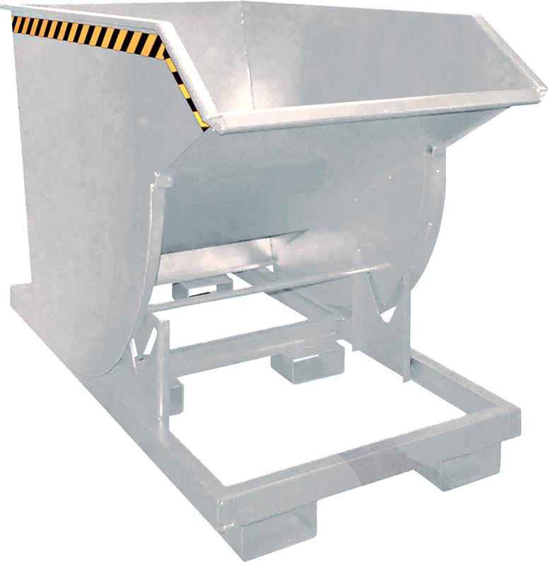 Kippbehälter BKM 1000 l B1060xT1760xH1270 mm vzk Tragkraft 3000kg mit Abrollsystem Kippbehälter BKM 1000 l B1060xT1760xH1270 mm vzk Tragkraft 3000kg mit Abrollsystem