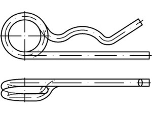 Federstecker DIN 11024 A 4 2,5 mm Drahtstärke 2,25 mm A 4 S normal