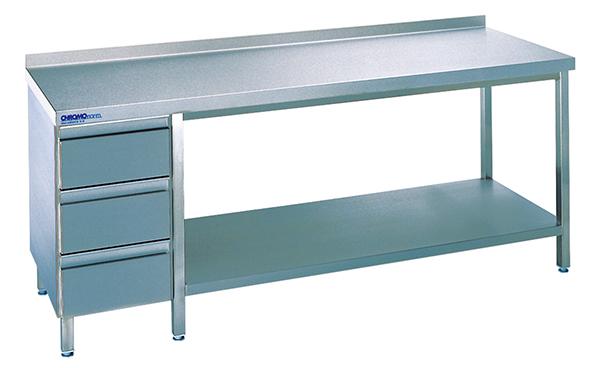 Arbeitstisch m. SL-Block 1000x700x850 Edelstahl Chromonorm Arbeitstisch m. SL-Block 1000x700x850 Edelstahl Chromonorm