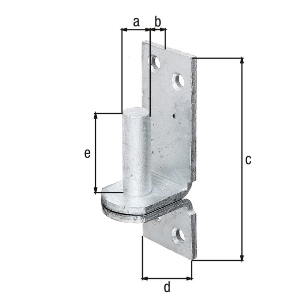 Kloben auf Platte,feuerverzinkt,Dorn Ø13 mm,Abstand 11 mm,Platte HxB100x35 mm