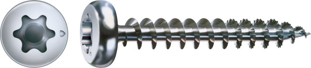 Artikelhauptbild ABC Spax T-STAR plus Schraube blau verz. Halbrundkopf, I-Stern  3,0 x 12 mit 4CUT-Spitze, Vollgewinde, Kleinpacku