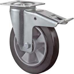 Lenkrolle 100mm L420.B80 Platte,Elast.schw.KL,FestL420.B80.100 Lenkrolle 100mm L420.B80 Platte,Elast.schw.KL,FestL420.B80.100