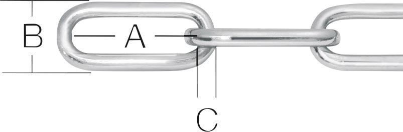Rundstkette FormC 3mm verz. 30m Rundstkette FormC 3mm verz. 30m