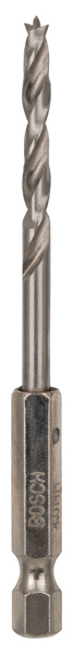 Holzspiralbohrer mit 1/4-Zoll Sechskantschaft, 4 x 43 x 88 mm