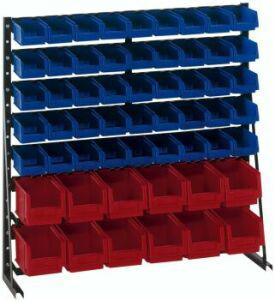 Norm-Regal-einseitig B1000xT250xH1033 mm 45 Kästen Gr.4/12Gr.3 LA-KA-PE Norm-Regal-einseitig B1000xT250xH1033 mm 45 Kästen Gr.4/12Gr.3 LA-KA-PE