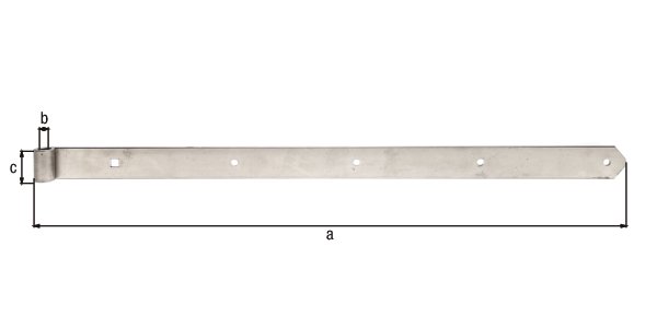 Ladenband, gerade, Abschluss abgerundet, Edelstahl, LxB 800x45 mm, Rolle Ø16 mm