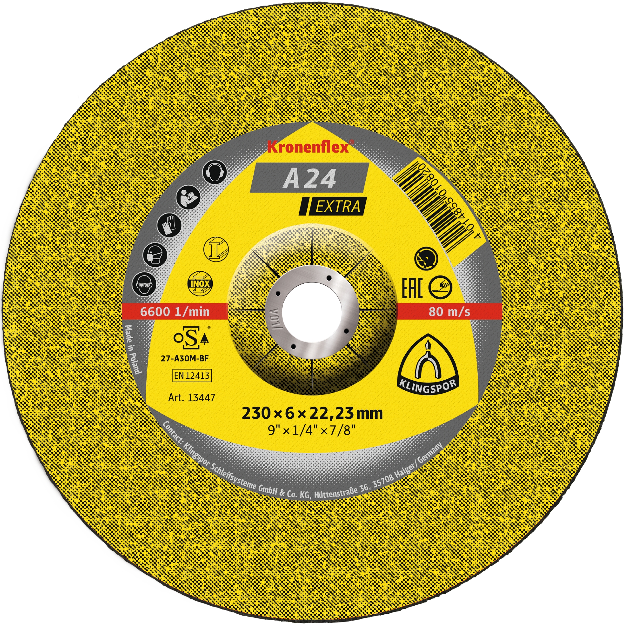 Produkt A 24 EX Schruppscheiben, 230 x 6 x 22,23 mm gekröpft